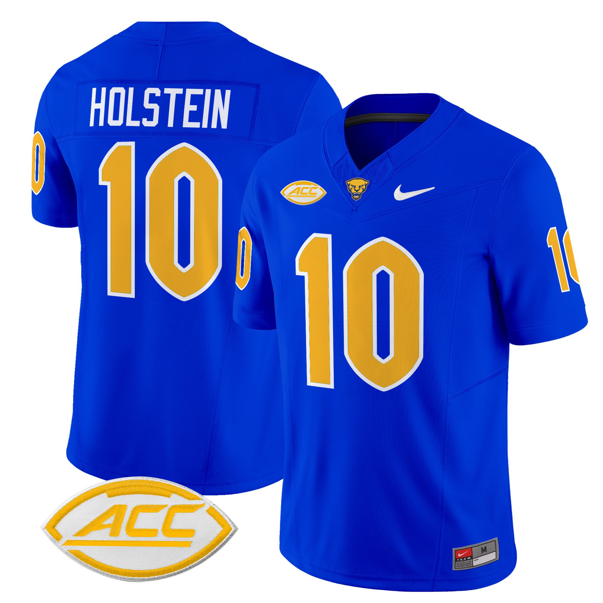 Men Pittsburgh Panthers #10 Holstein Blue Nike 2024 Vapor Limited NCAA Jersey style 1->more ncaa teams->NCAA Jersey